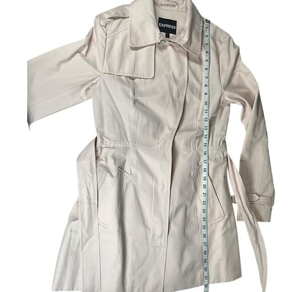 Express Light Blush Belted Trench Coat Size Small light weight New Without Tags - Picture 10 of 11